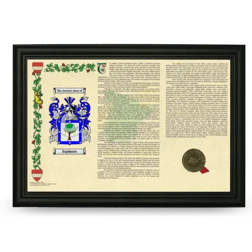 Espinozo Armorial Landscape Framed - Black