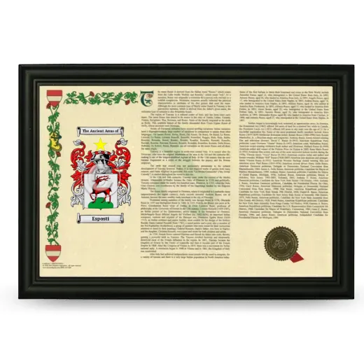 Esposti Armorial Landscape Framed - Black