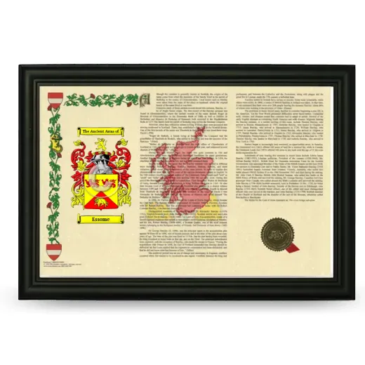 Essome Armorial Landscape Framed - Black