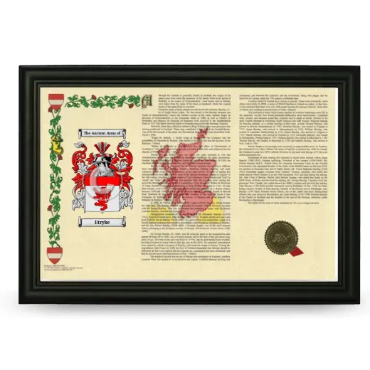 Etryke Armorial Landscape Framed - Black