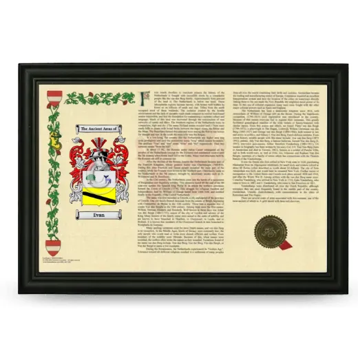 Evan Armorial Landscape Framed - Black