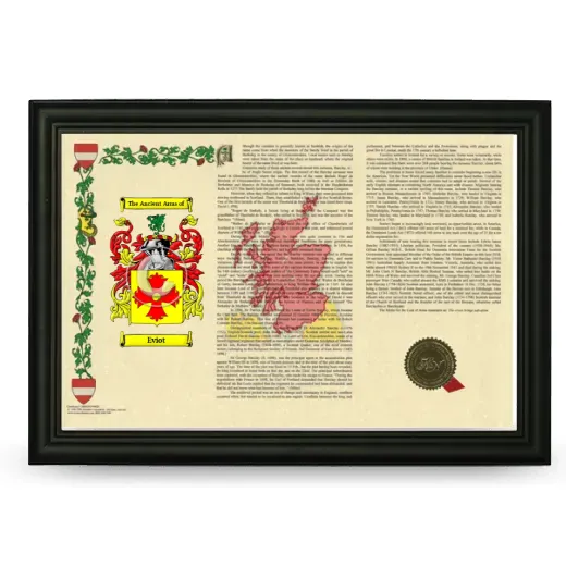 Eviot Armorial Landscape Framed - Black
