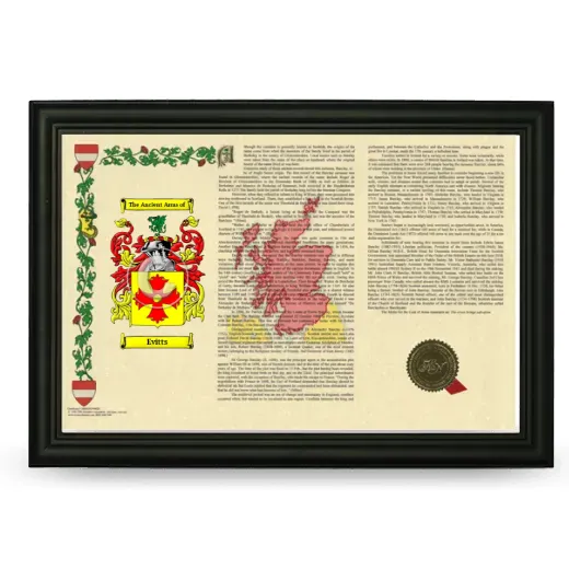 Evitts Armorial Landscape Framed - Black
