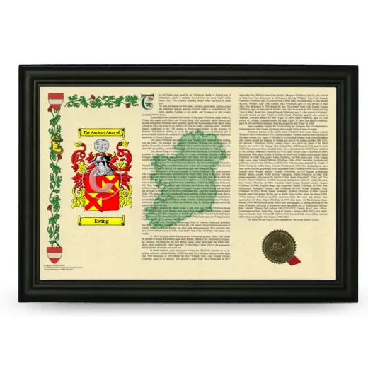 Ewing Armorial Landscape Framed - Black