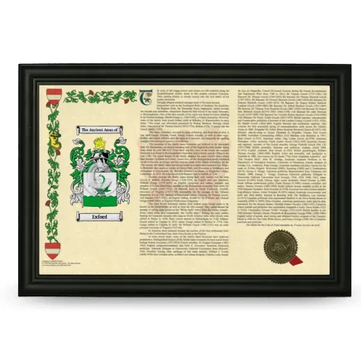 Exford Armorial Landscape Framed - Black