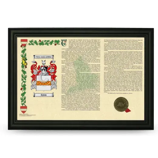 Eyrox Armorial Landscape Framed - Black