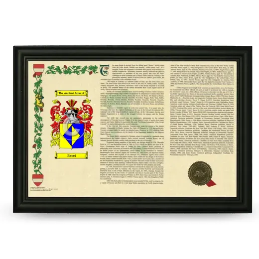 Facci Armorial Landscape Framed - Black