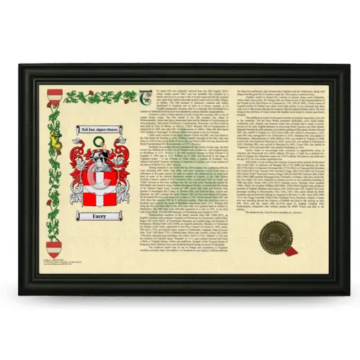 Facey Armorial Landscape Framed - Black