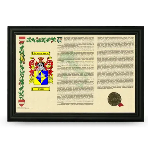 Fauci Armorial Landscape Framed - Black