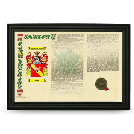 Fays Armorial Landscape Framed - Black