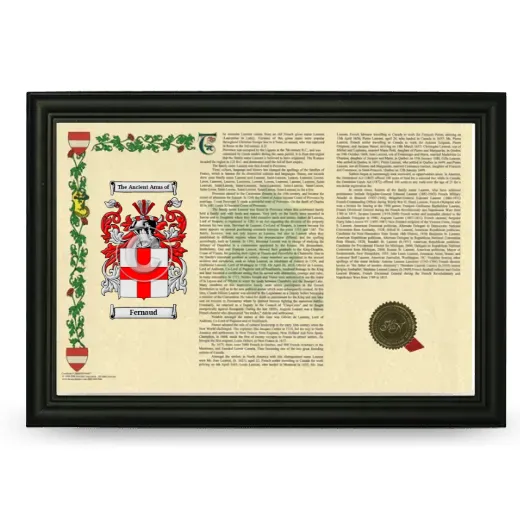 Fernaud Armorial Landscape Framed - Black