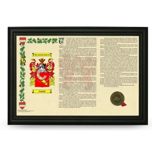 Ferreri Armorial Landscape Framed - Black