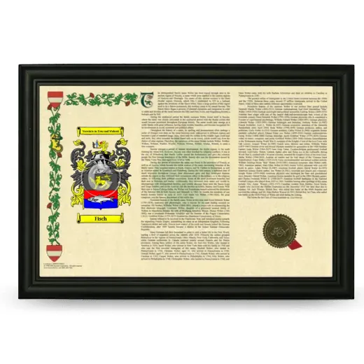 Fisch Armorial Landscape Framed - Black