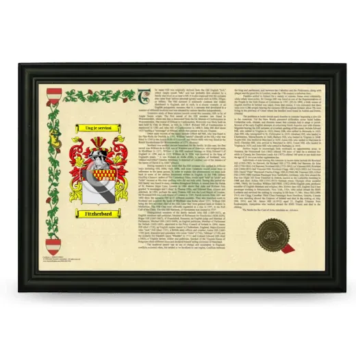 Fitzherbard Armorial Landscape Framed - Black