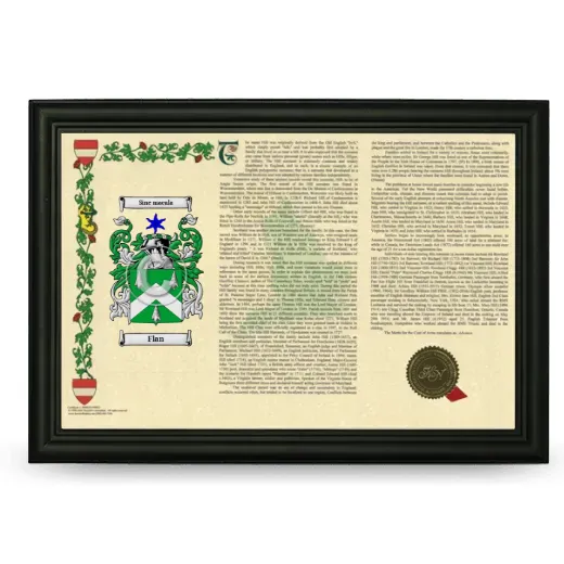 Flan Armorial Landscape Framed - Black