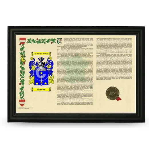 Florence Armorial Landscape Framed - Black