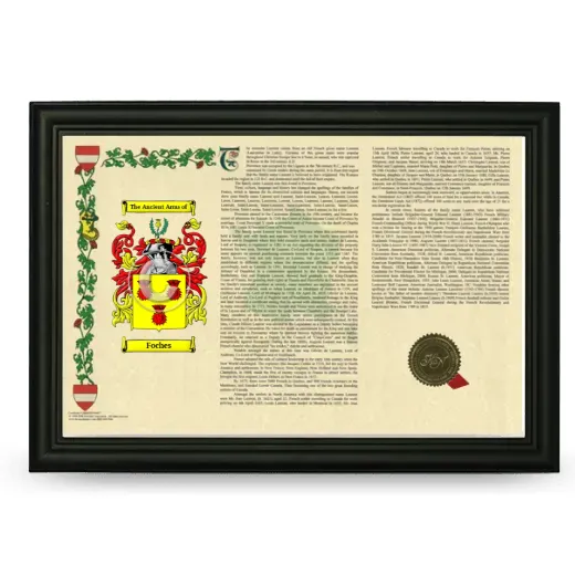 Foches Armorial Landscape Framed - Black