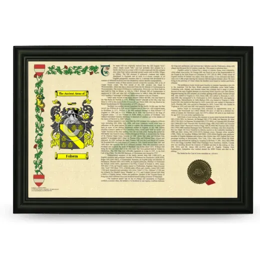 Folsem Armorial Landscape Framed - Black