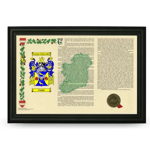 Forant Armorial Landscape Framed - Black