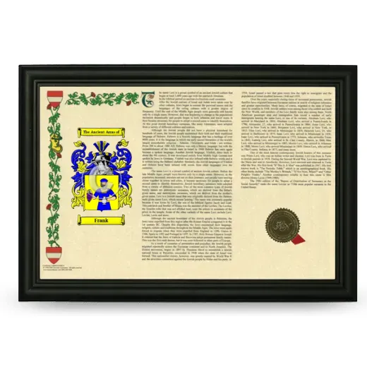 Frank Armorial Landscape Framed - Black
