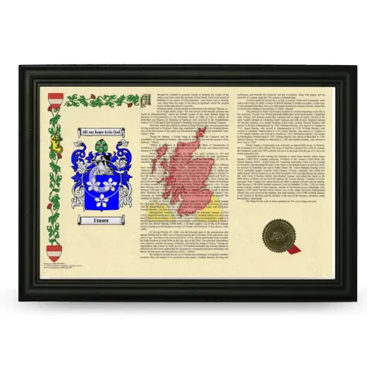 Fraser Armorial Landscape Framed - Black