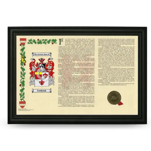 Frederick Armorial Landscape Framed - Black