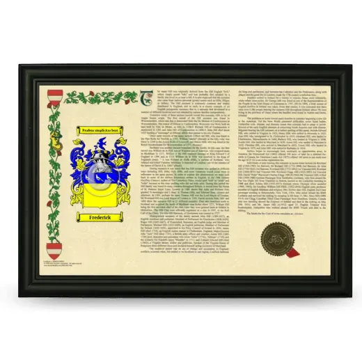 Frederick Armorial Landscape Framed - Black