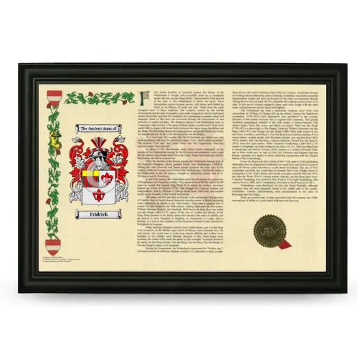 Fridrich Armorial Landscape Framed - Black