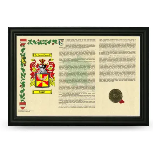 Gagny Armorial Landscape Framed - Black