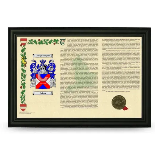 Gaiger Armorial Landscape Framed - Black
