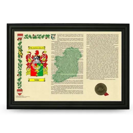 Gains Armorial Landscape Framed - Black