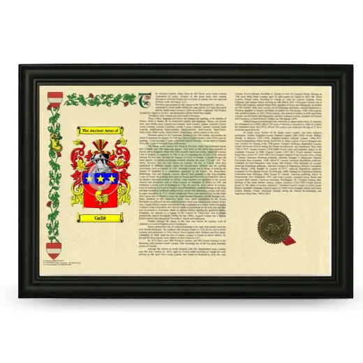Galiè Armorial Landscape Framed - Black