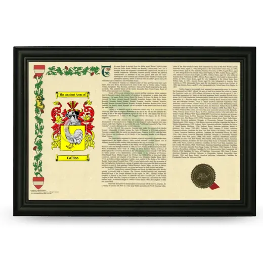 Gallico Armorial Landscape Framed - Black