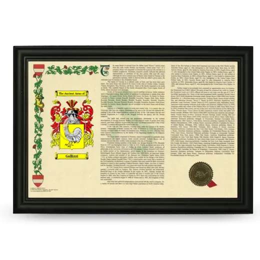 Gallizzi Armorial Landscape Framed - Black