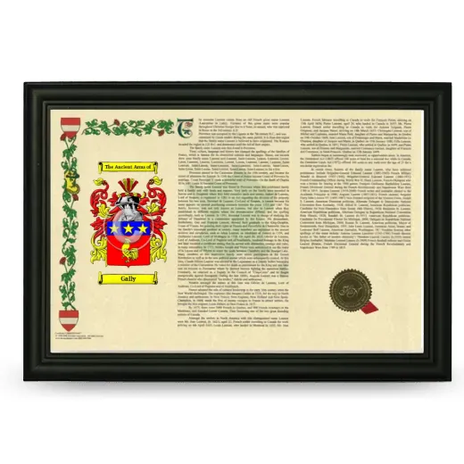 Gally Armorial Landscape Framed - Black