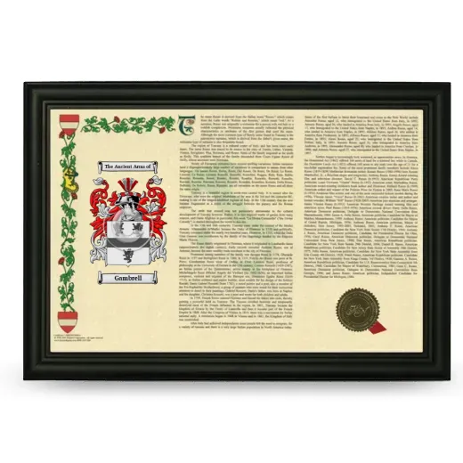 Gambrell Armorial Landscape Framed - Black