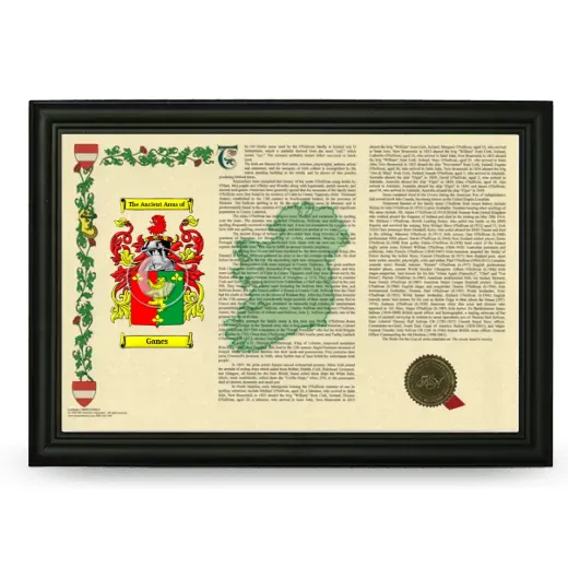 Ganes Armorial Landscape Framed - Black