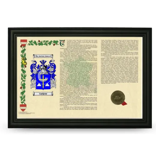 Garipuy Armorial Landscape Framed - Black