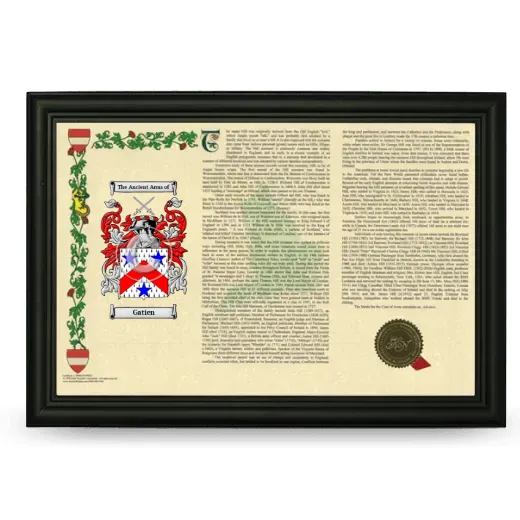 Gatien Armorial Landscape Framed - Black