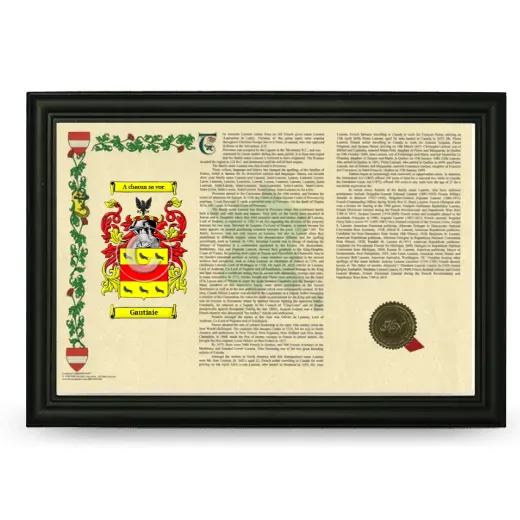 Gautiaie Armorial Landscape Framed - Black