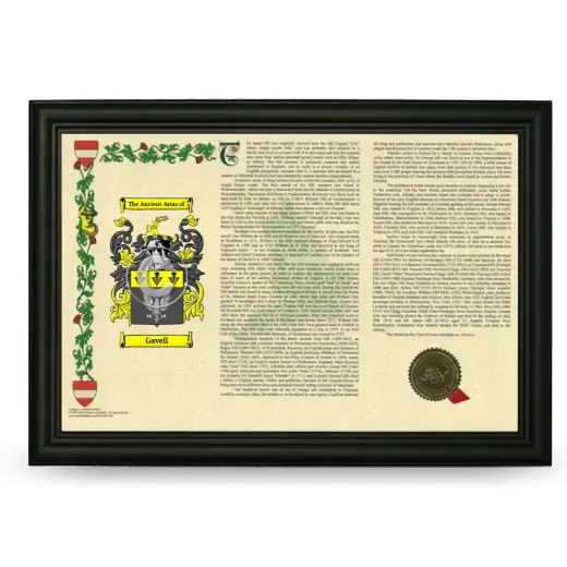 Gavell Armorial Landscape Framed - Black