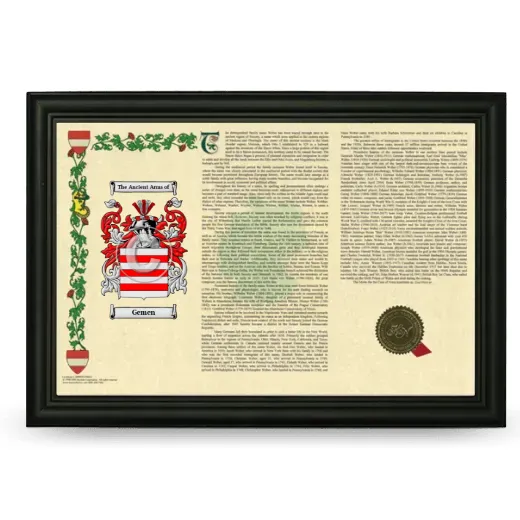 Gemen Armorial Landscape Framed - Black