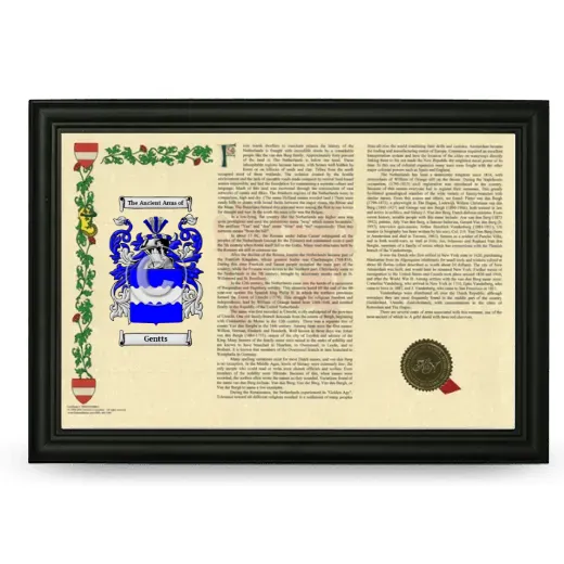 Gentts Armorial Landscape Framed - Black