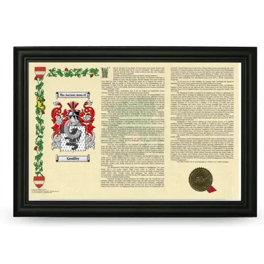 Geoffry Armorial Landscape Framed - Black