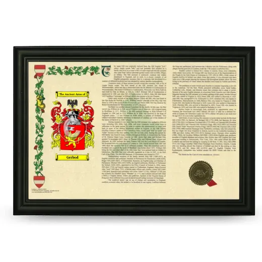 Gerbod Armorial Landscape Framed - Black