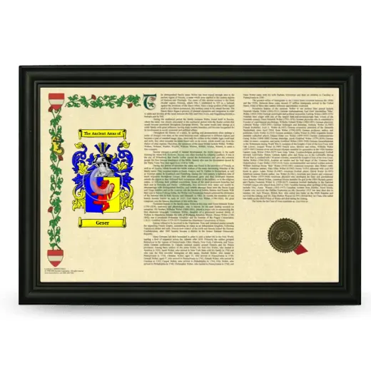 Geser Armorial Landscape Framed - Black