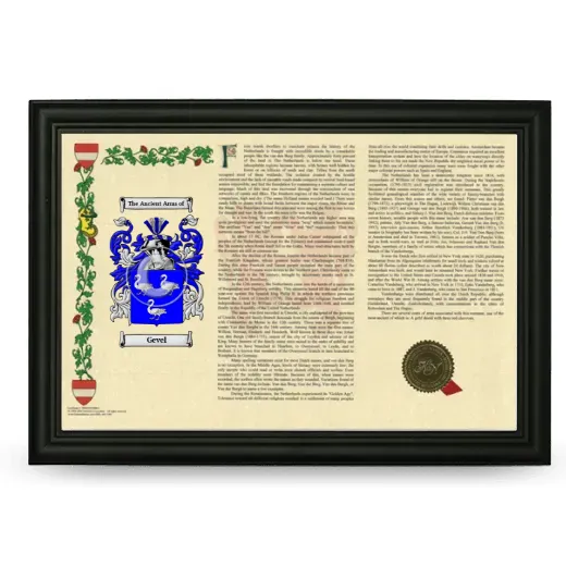 Gevel Armorial Landscape Framed - Black