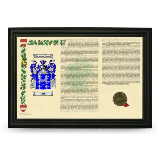 Geyn Armorial Landscape Framed - Black