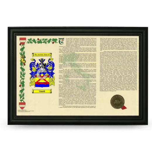Giardi Armorial Landscape Framed - Black