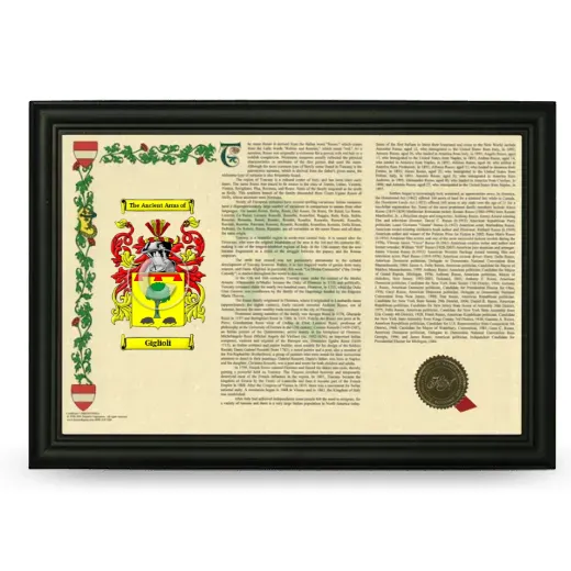 Giglioli Armorial Landscape Framed - Black